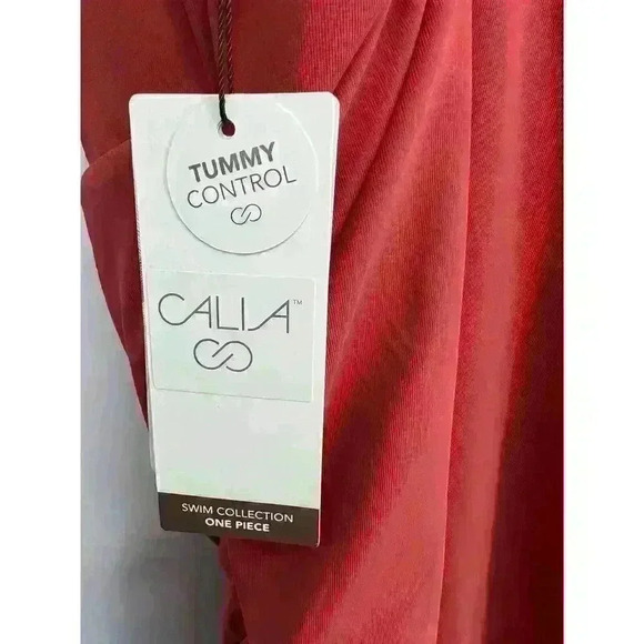 CALIA Women's Plus Size Ruched One Piece Swimsuit Rosewood Size 20 NWT - Picture 4 of 7